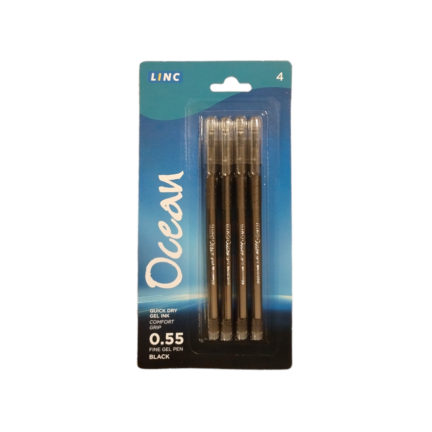 Pack of 4 Linc Ocean Fine Black Gel Pens