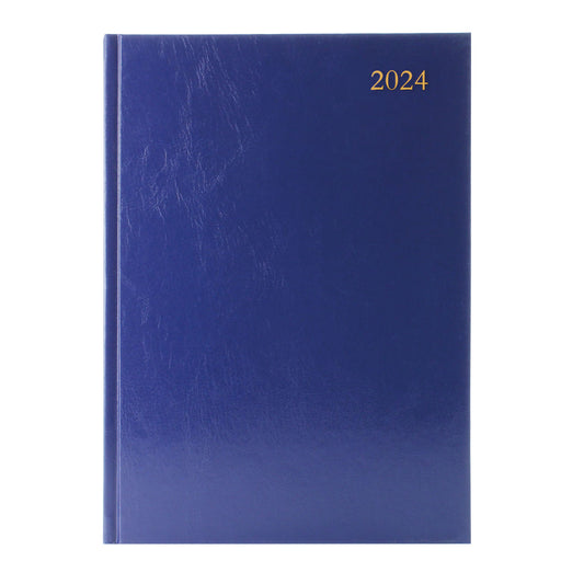 2024 A4 Day Per Page Blue Appointments Diary