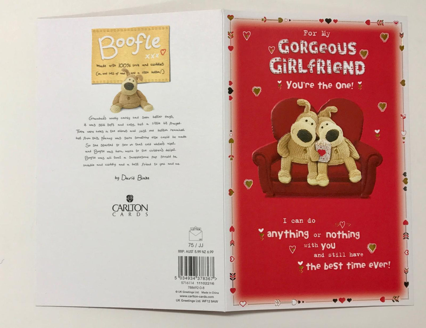 Gorgeous Girlfriend Adorable Boofle Sweet Valentine's Day Card