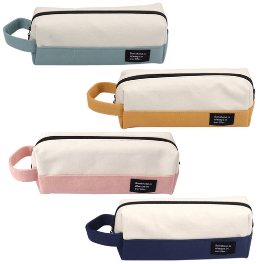 Canvas Coloured Pencil Case with Zipper