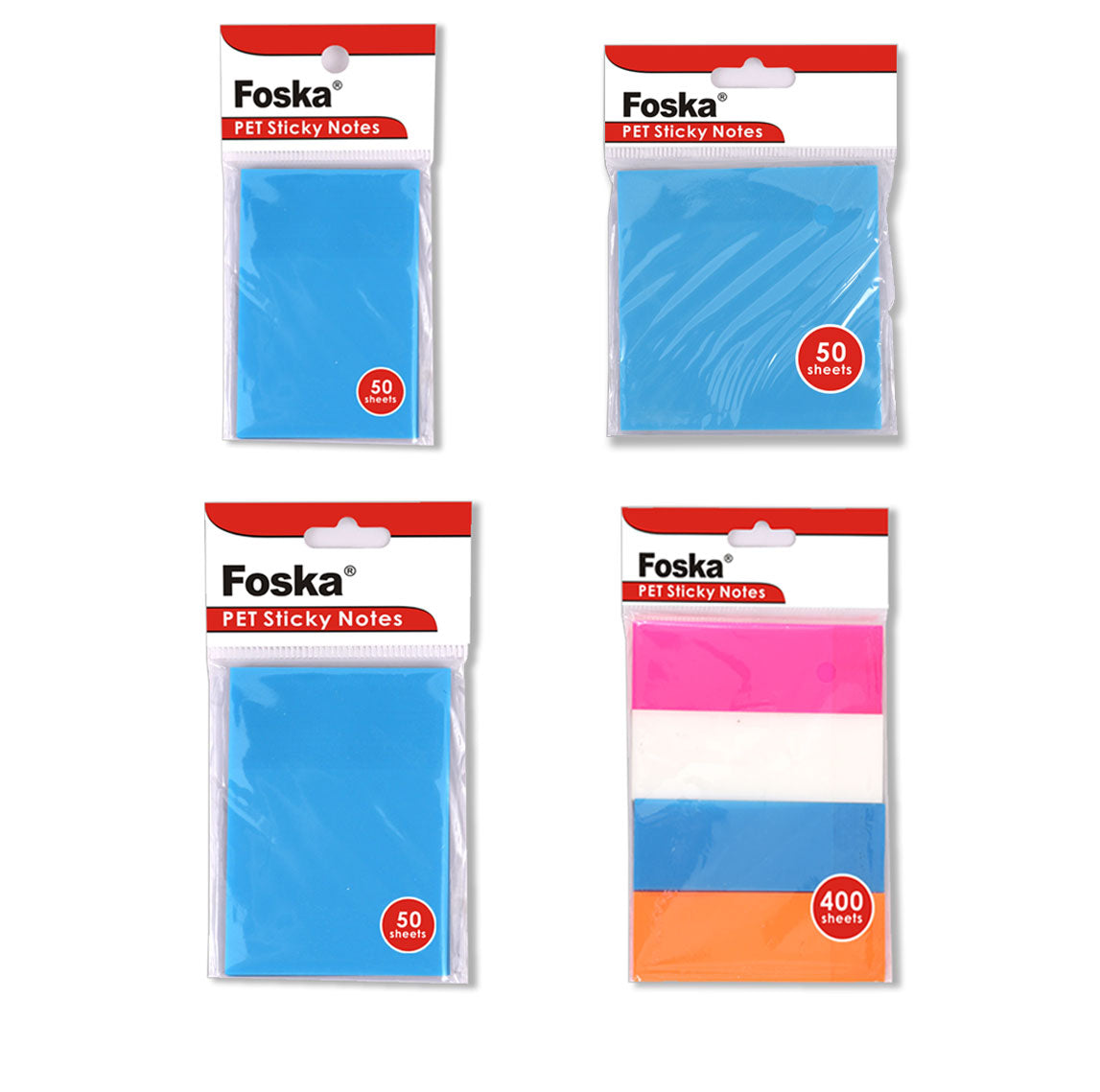 Pack of 50 Coloured Translucent Sticky Notes 75 x 75mm