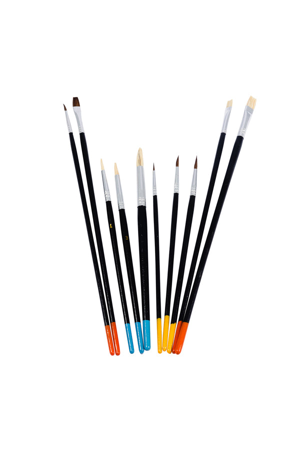 10 Piece Assorted Size Artists Brush Set