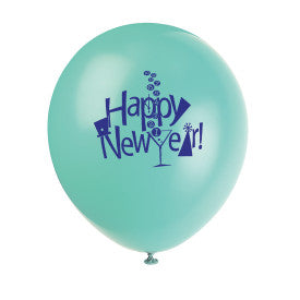 Pack of 8 New Year's Countdown 12" Latex Balloons