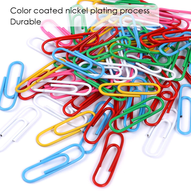 Tub of 120 Vinyl Coated Paper Clips 28mm