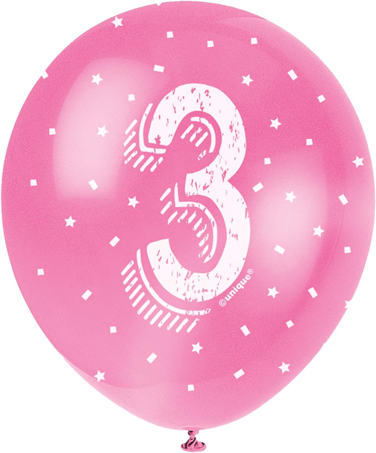 Pack of 5 Number 3 12" Latex Balloons