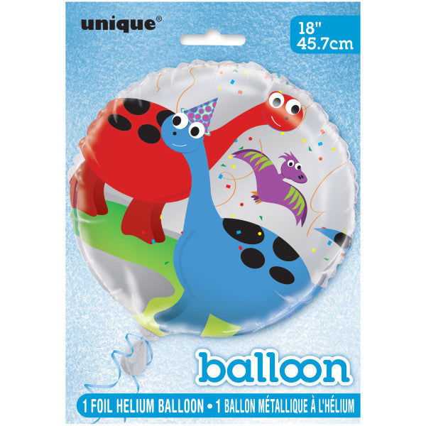 Party Dinosaur Round Foil Balloon 18"