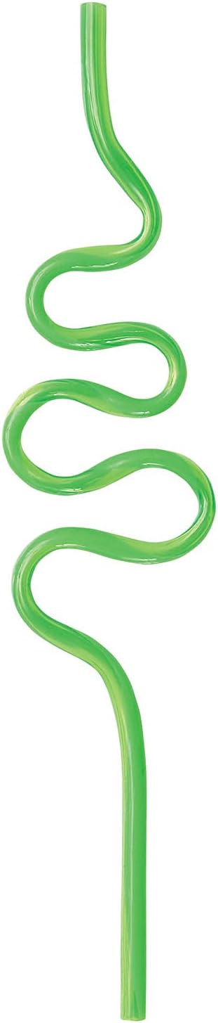 Pack of 12 Small Plastic Squiggle Straws 7.5"