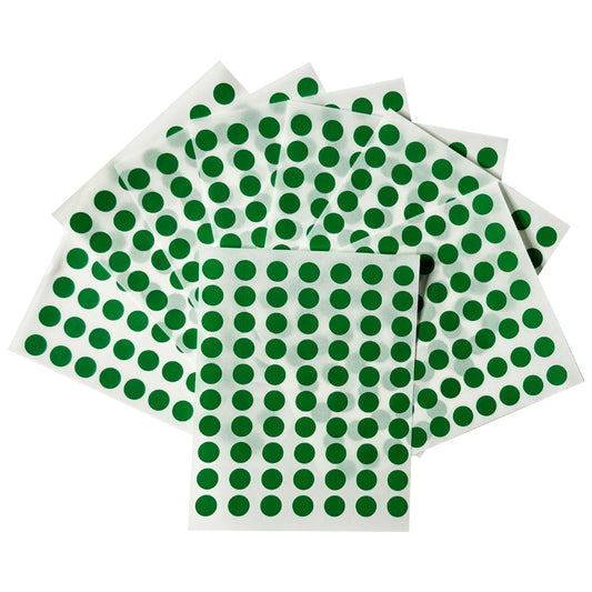 Pack of 560 Green 8mm Round Labels - Stickers