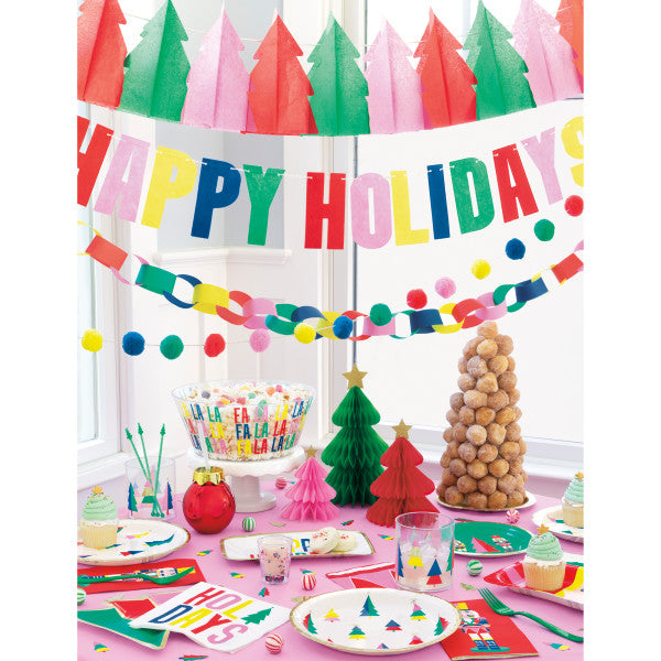 Pack of 6 Vibrant Christmas Tree Shaped Cake Toppers