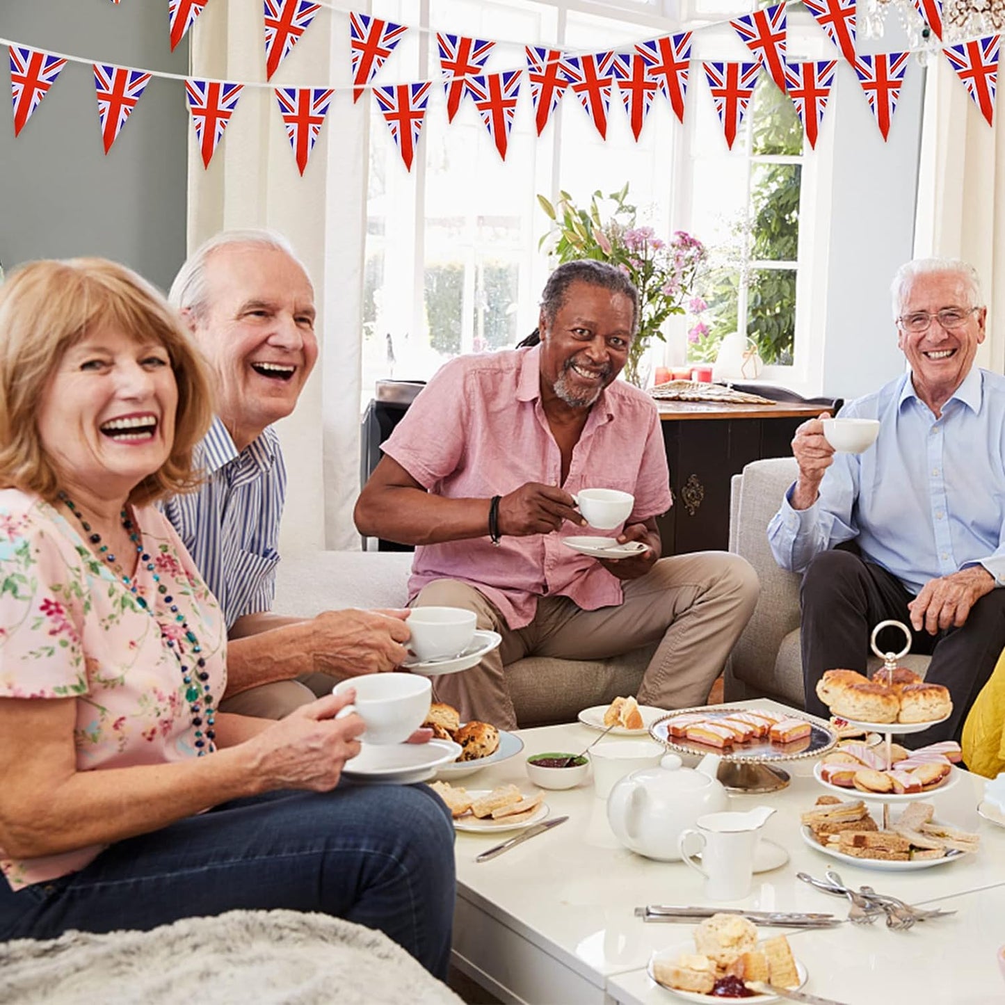 7m Union Jack Bunting Triangle Pennants