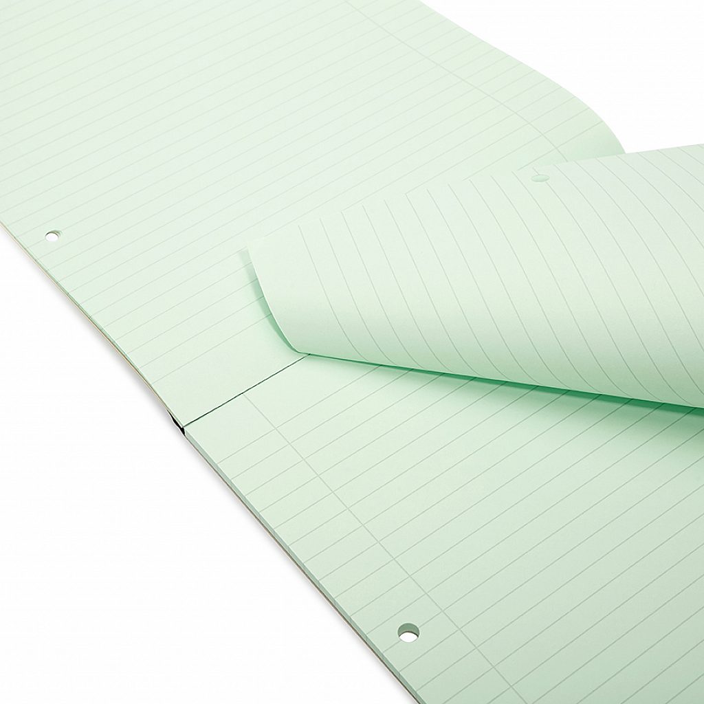 Rhino A4 Green Paper 100 Page 8mm Lined with Margin Refill Pad