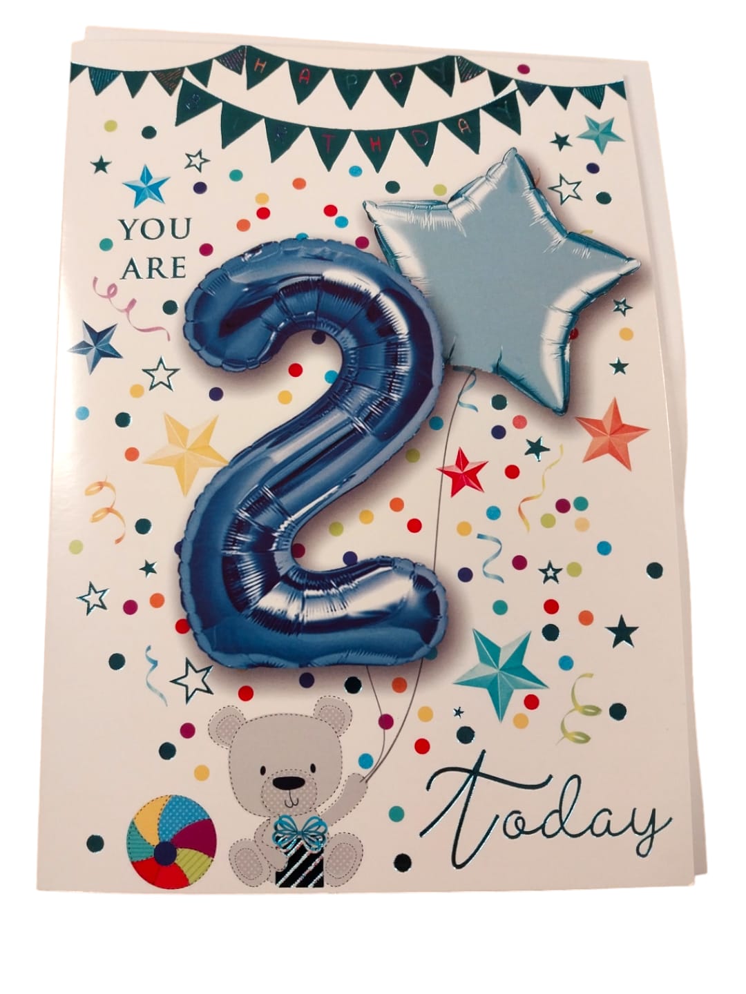 Boy You Are 2 Today Balloon Boutique Birthday Greeting Card