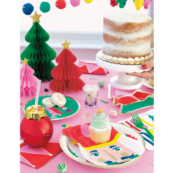 Pack of 6 Vibrant Christmas Tree Shaped Cake Toppers