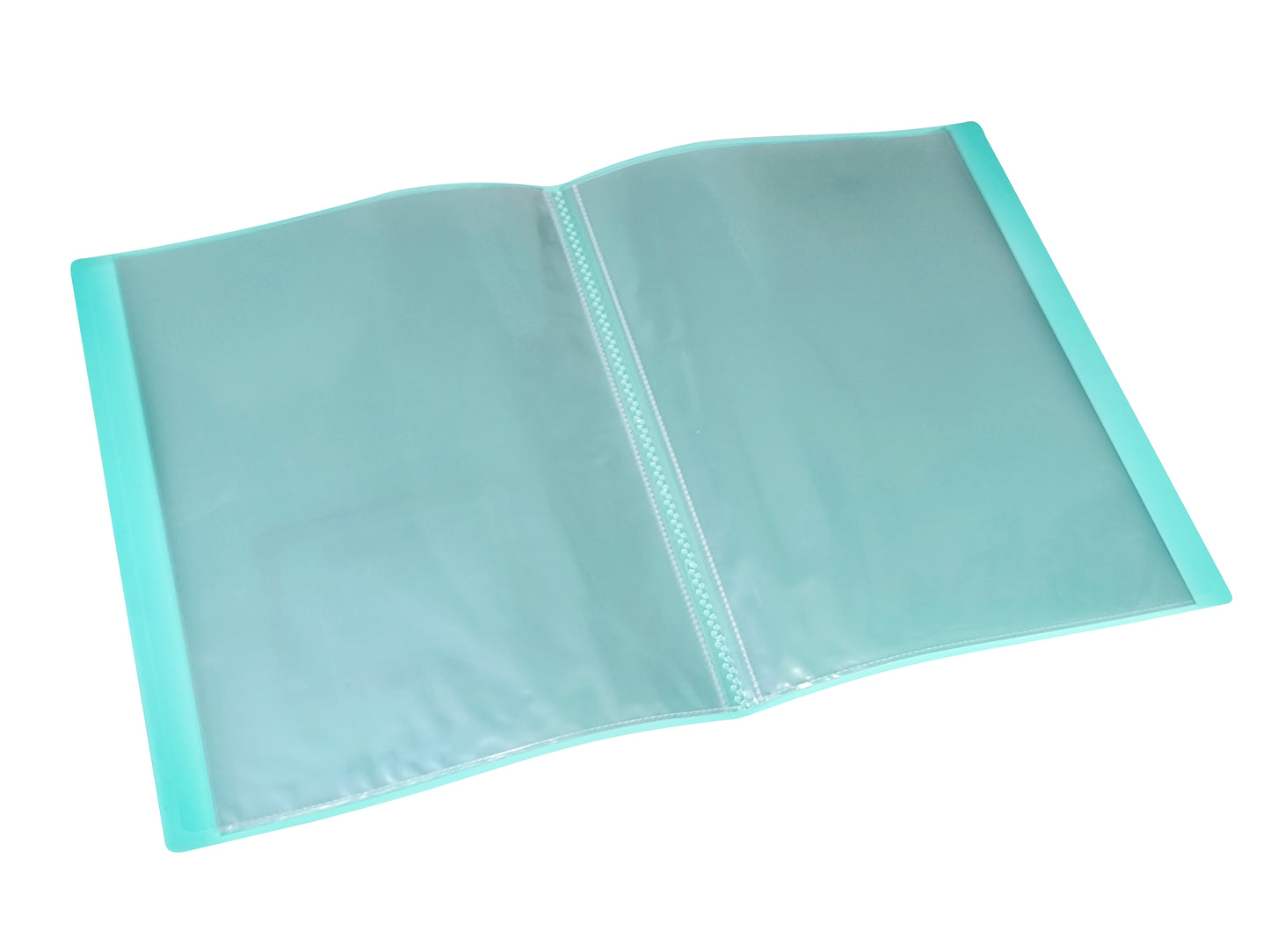 A4 Pastel Green Coloured Flexicover 20 Pocket Display Book with Card Pocket