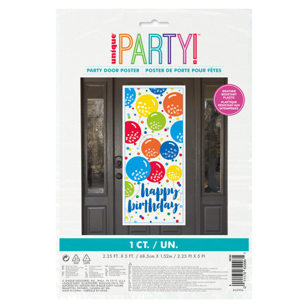 Balloon Cheer Happy Birthday Door Poster