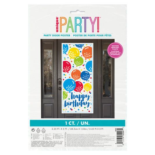 Balloon Cheer Happy Birthday Door Poster