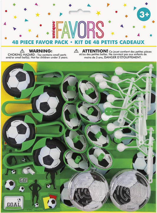 Pack of 48 3D Assorted Football Soccer Favor Pieces