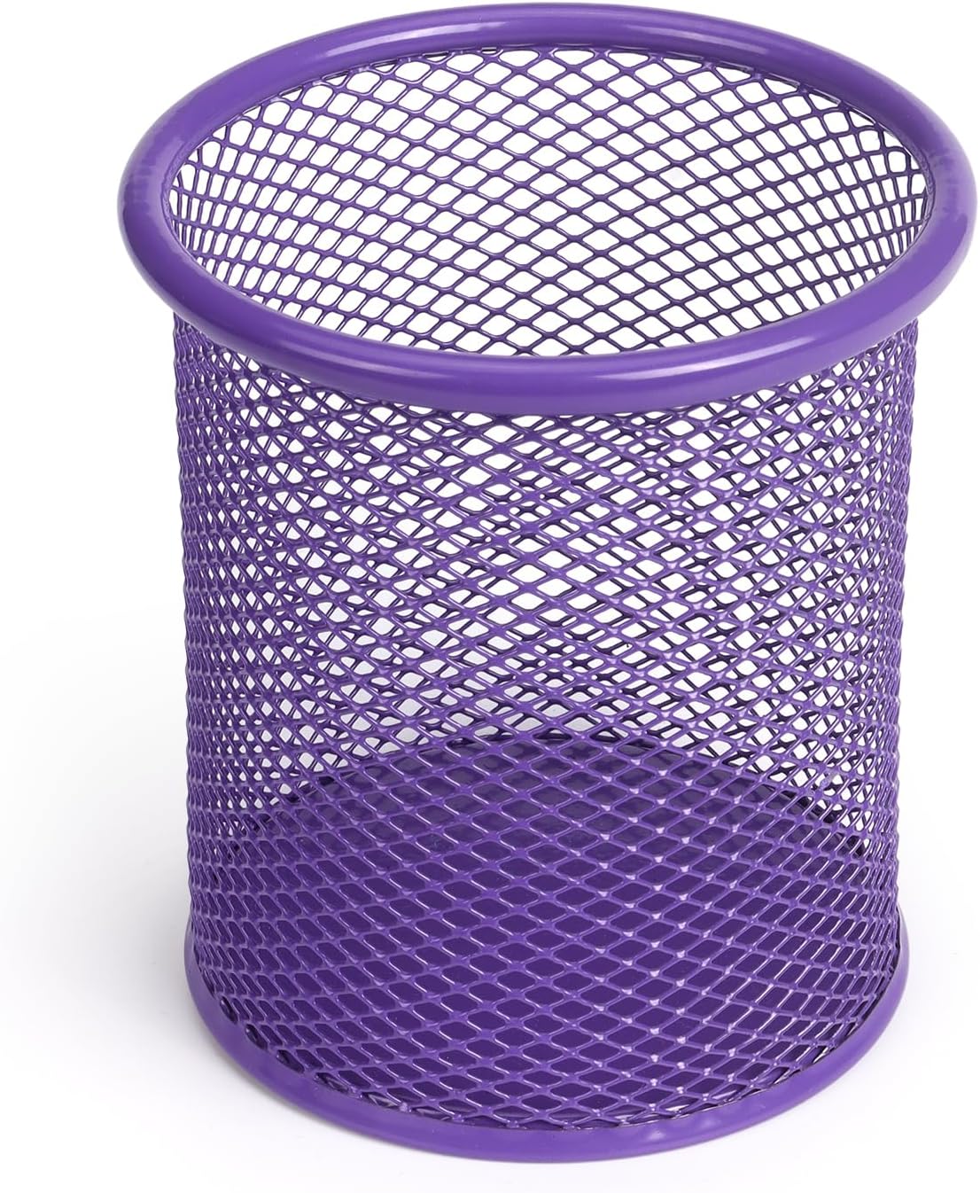 Purple Wire Mesh Metal Pen Cup 9x10cm