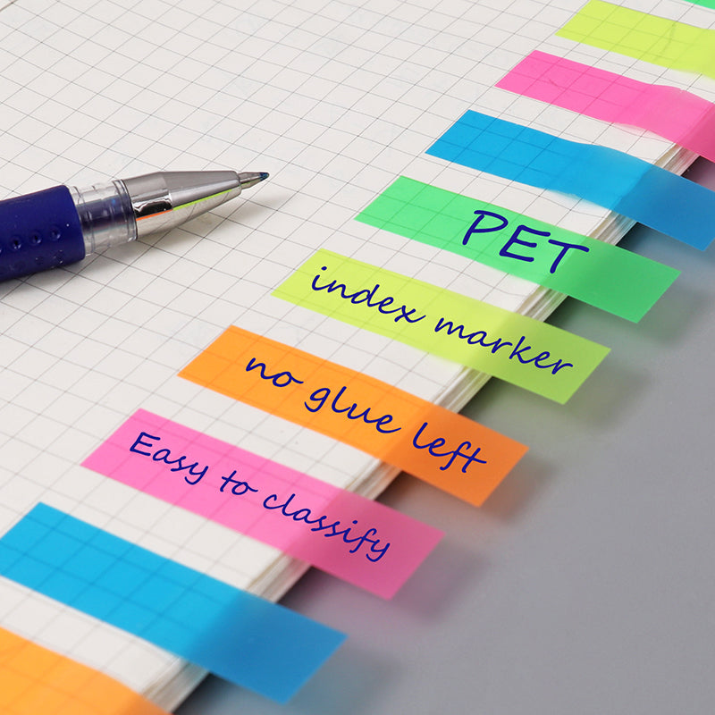 Pack of 200 PET Sticky Index Page Markers 12 x 45mm