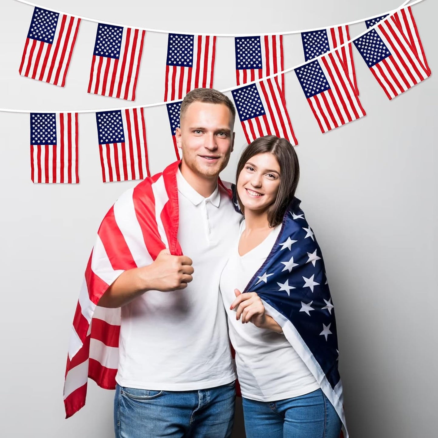 USA Rectangular Bunting 10m with 20 Flags