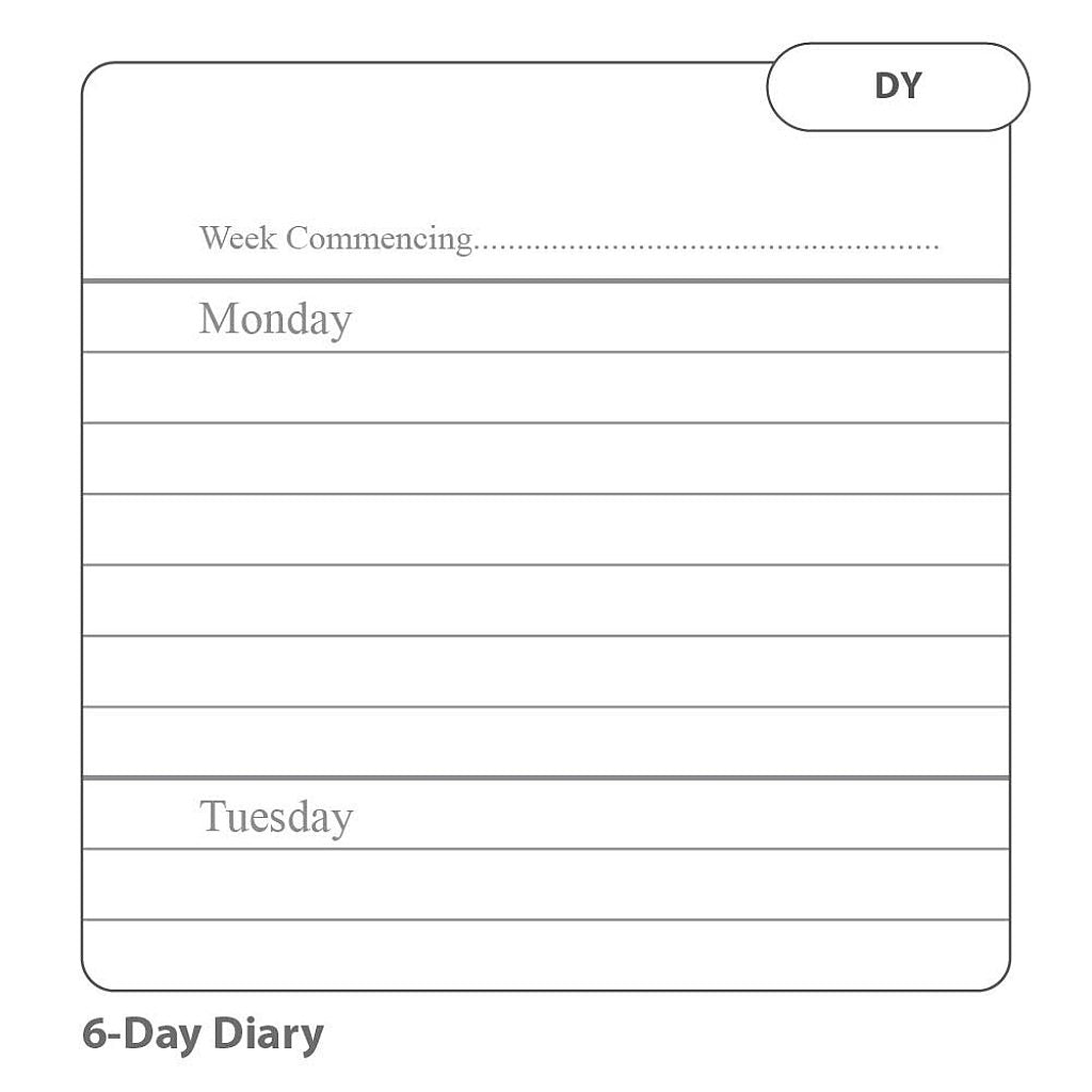 Rhino A6+ 84 Page Red 6-Day Week Homework Diary