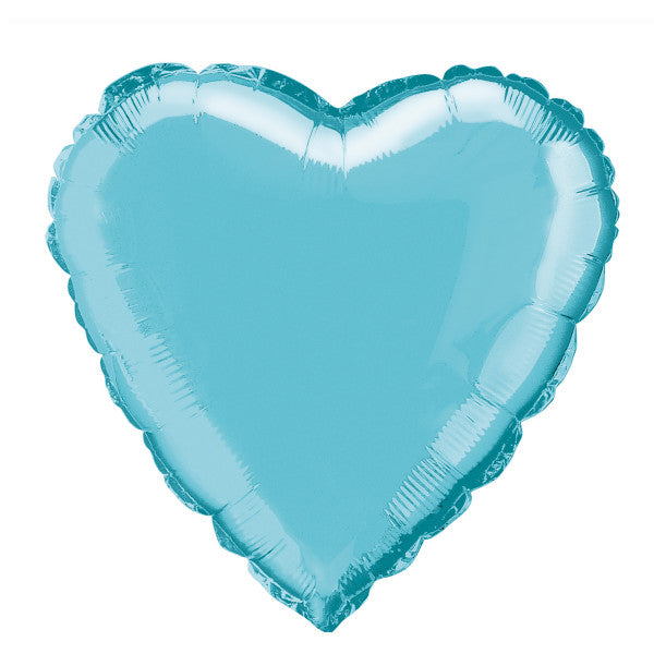 Baby Blue Solid Heart Foil Balloon 18"