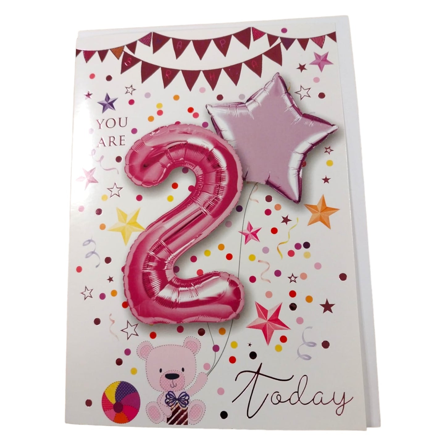 Girl You Are 2 Today Balloon Boutique Birthday Greeting Card