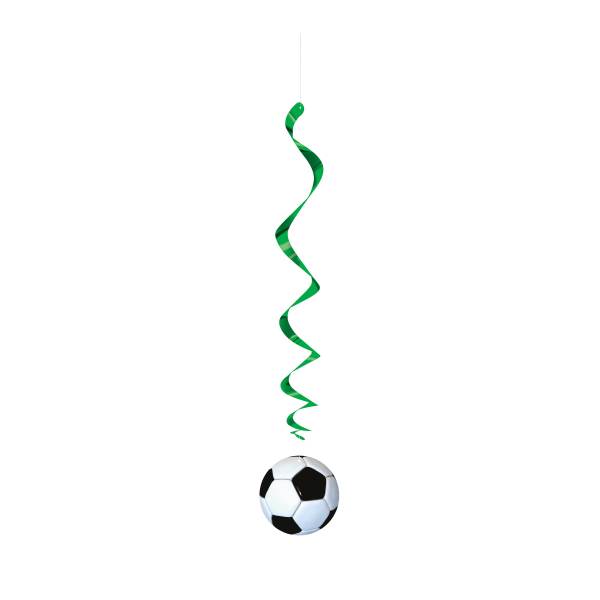 Pack of 3 26" 3D Football Soccer Hanging Swirl Decorations