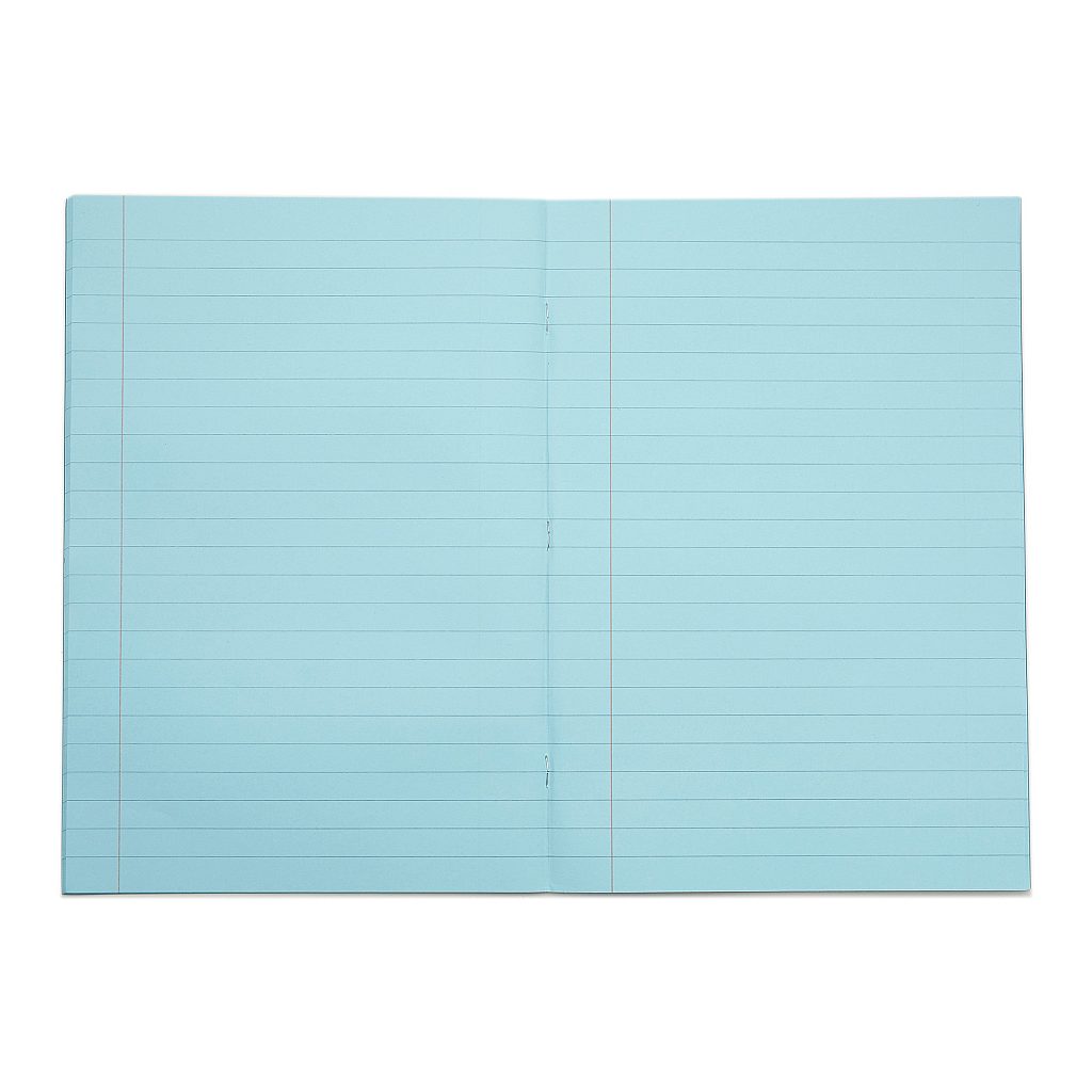 Rhino A4 48 Page with Blue Tinted Paper 12mm Lined with Margin Exercise Book