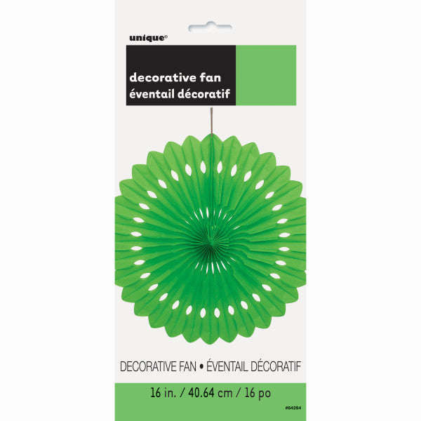 Lime Green Solid 16" Tissue Paper Fan