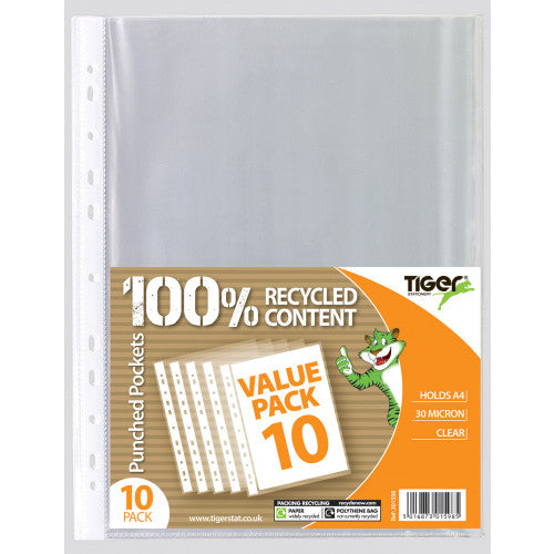 Pack of 10 A4 Value Punched Pockets