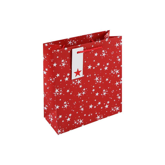 Tcf Stars Red Medium Christmas Gift Bag