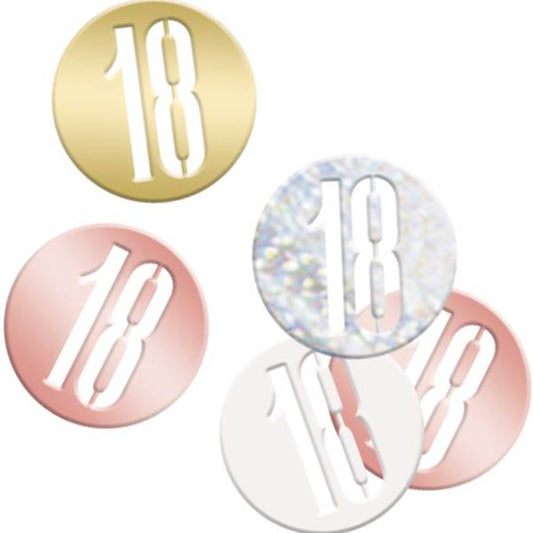 Birthday Rose Gold Glitz Number 18 Confetti 5oz