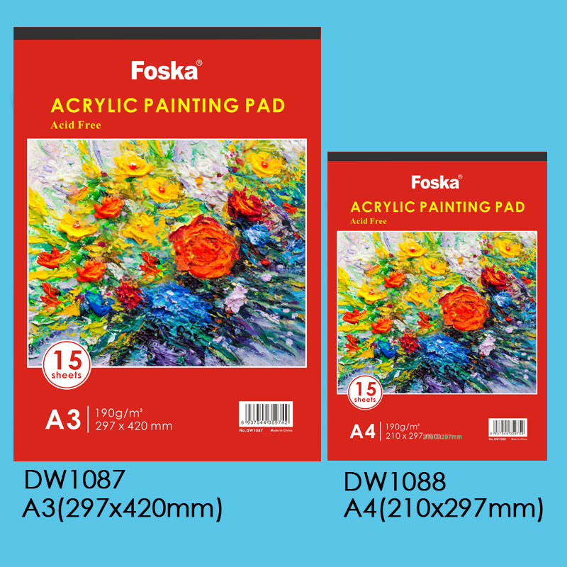 A3 Top Glued Open Acrylic Painting Pad