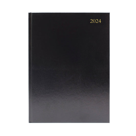 Janrax 2024 A5 Day Per Page Black Desk Diary