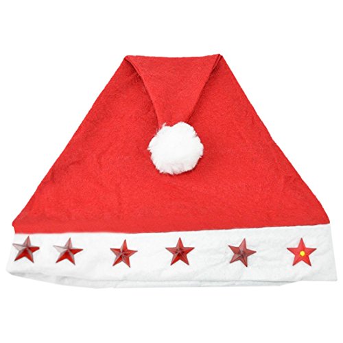 Christmas Time Light Up Santa Hat with stars