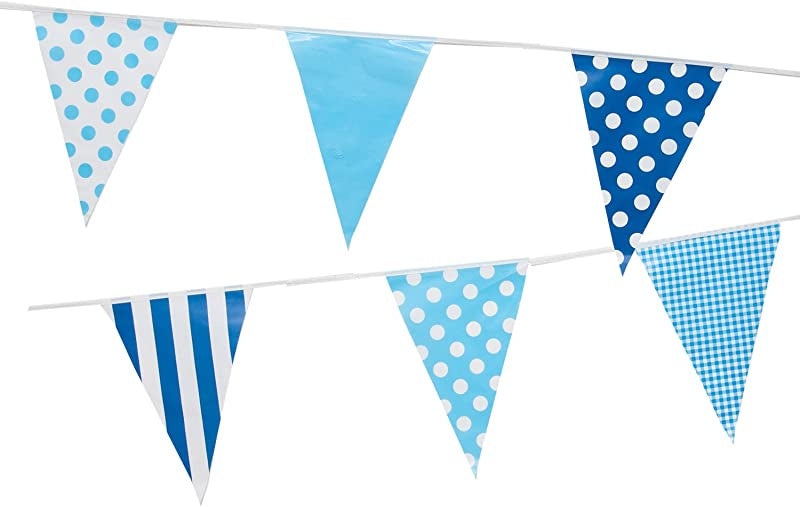 Blue Mix Bunting 10m with 20 Pennants