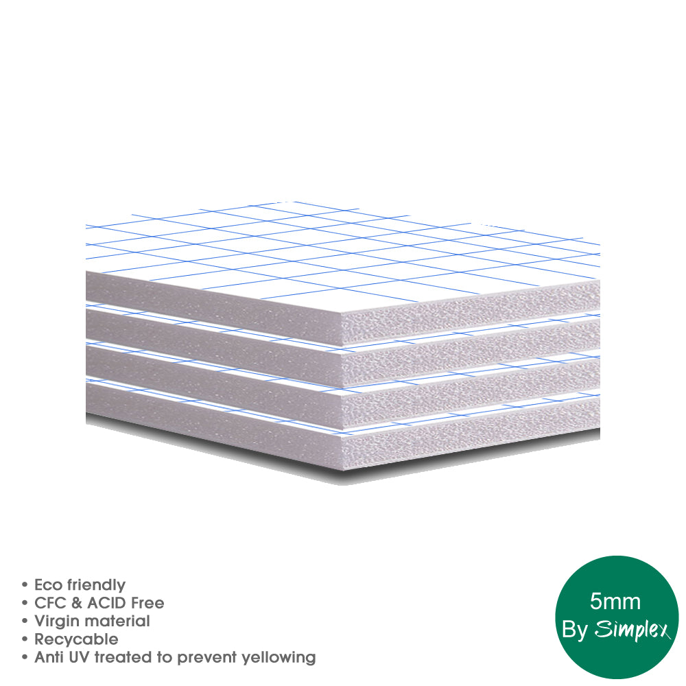 Pack of 10 A1 5mm Self Adhesive White Foam Boards