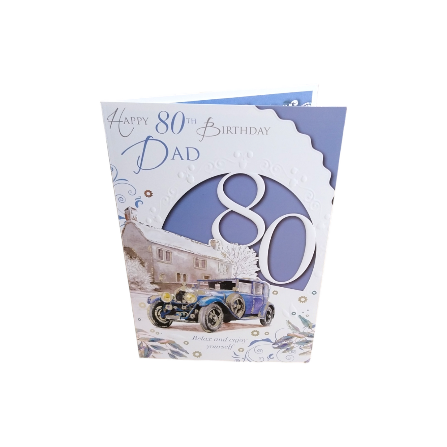 Happy 80th Birthday Dad Vintage Car Design Celebrity Style Card