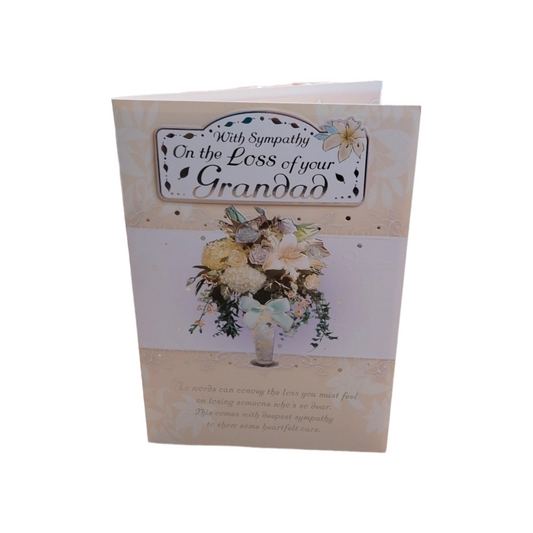 With Sympathy On The Loss of Your Grandad Lily Flower Pot Design Card