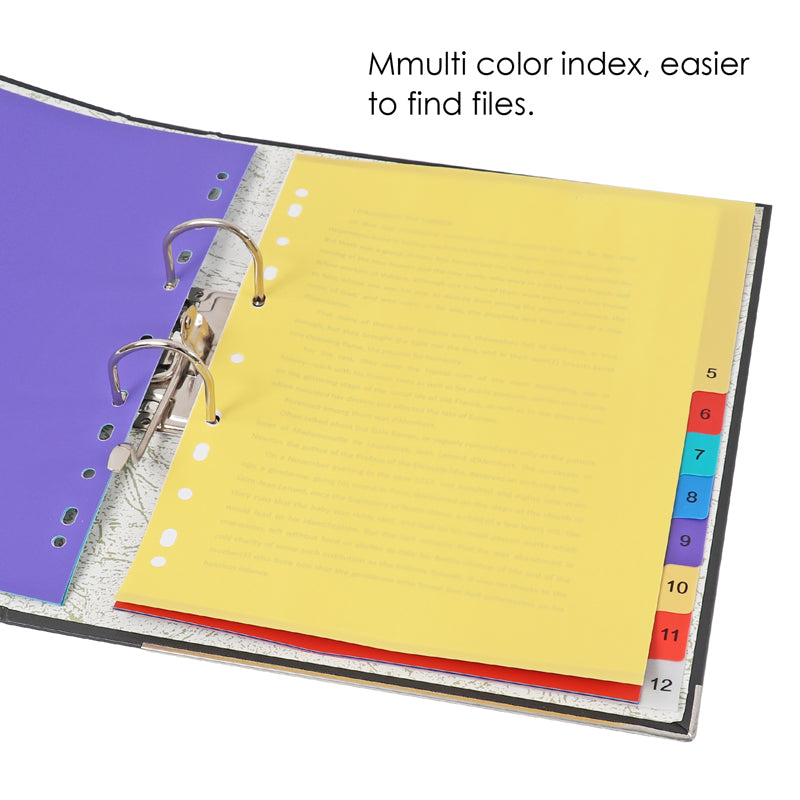 12 Part A4 PP Coloured Index Filing Dividers