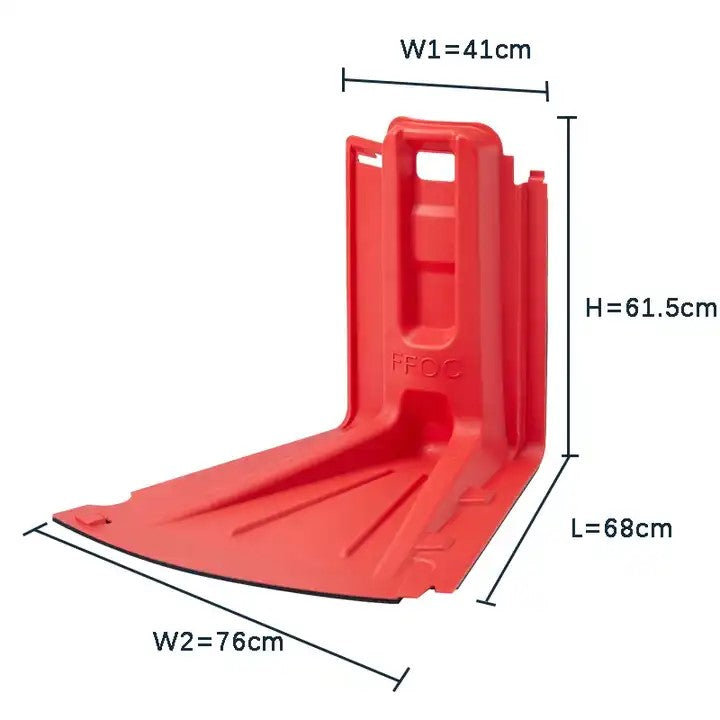 Outer Curved Flood Control Barrier Baffle 68 x 41 x 61.5cm