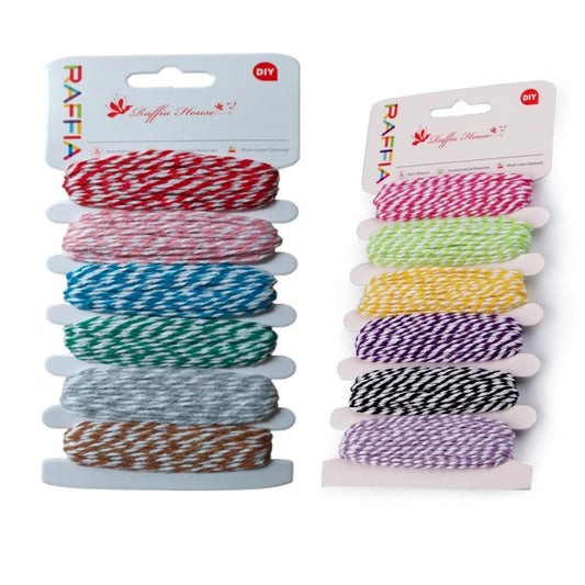 5m Raffia Craft Assorted Two Colour Cotton Thread String