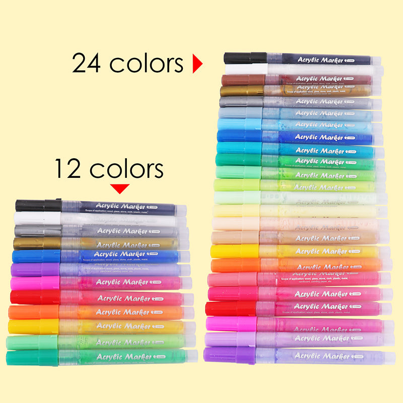 Box of 24 Assorted Colour Acrylic Marker Pens