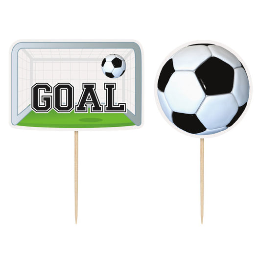 Pack of 6 3D Football Soccer Cake Toppers