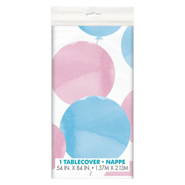 Gender Reveal Party Plastic Table Cover, 54"x84"