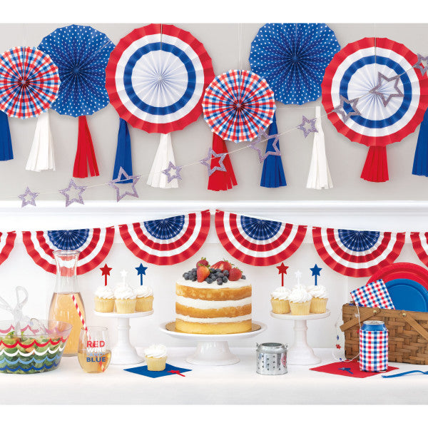 7ft Patriotic Paper Tassel Garland