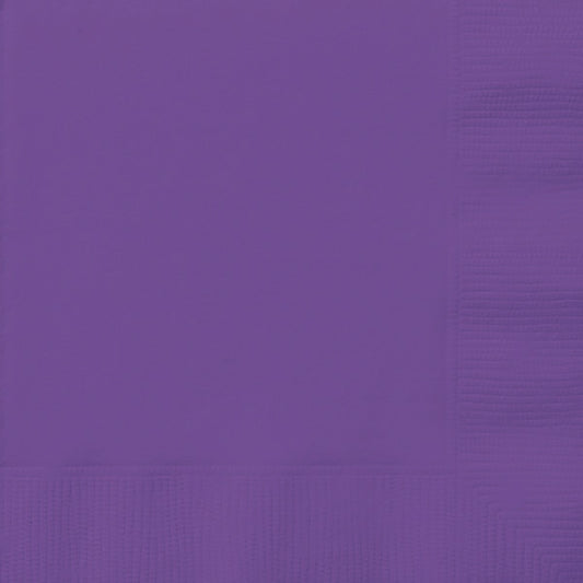 Pack of 20 Neon Purple Solid Luncheon Napkins