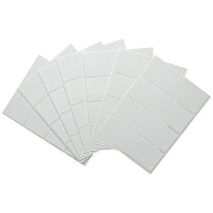 Pack of 28 White 25x75mm Rectangular Labels - Adhesive Stickers
