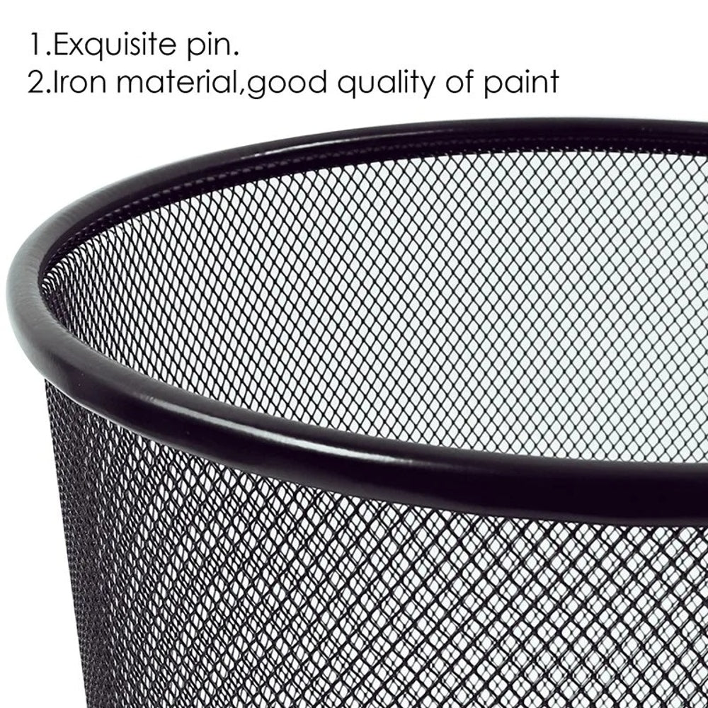 Black Metal Mesh Bin